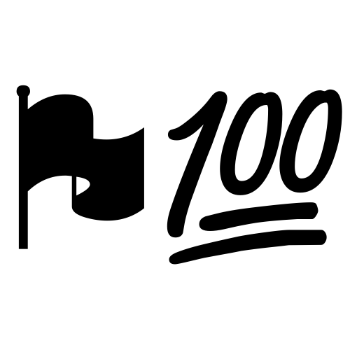 🏴💯 Emoji Domain black and white Symbola rendering